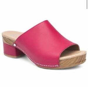 Dansko Maci Raspberry Leather Sandal Size 39/40 Heel